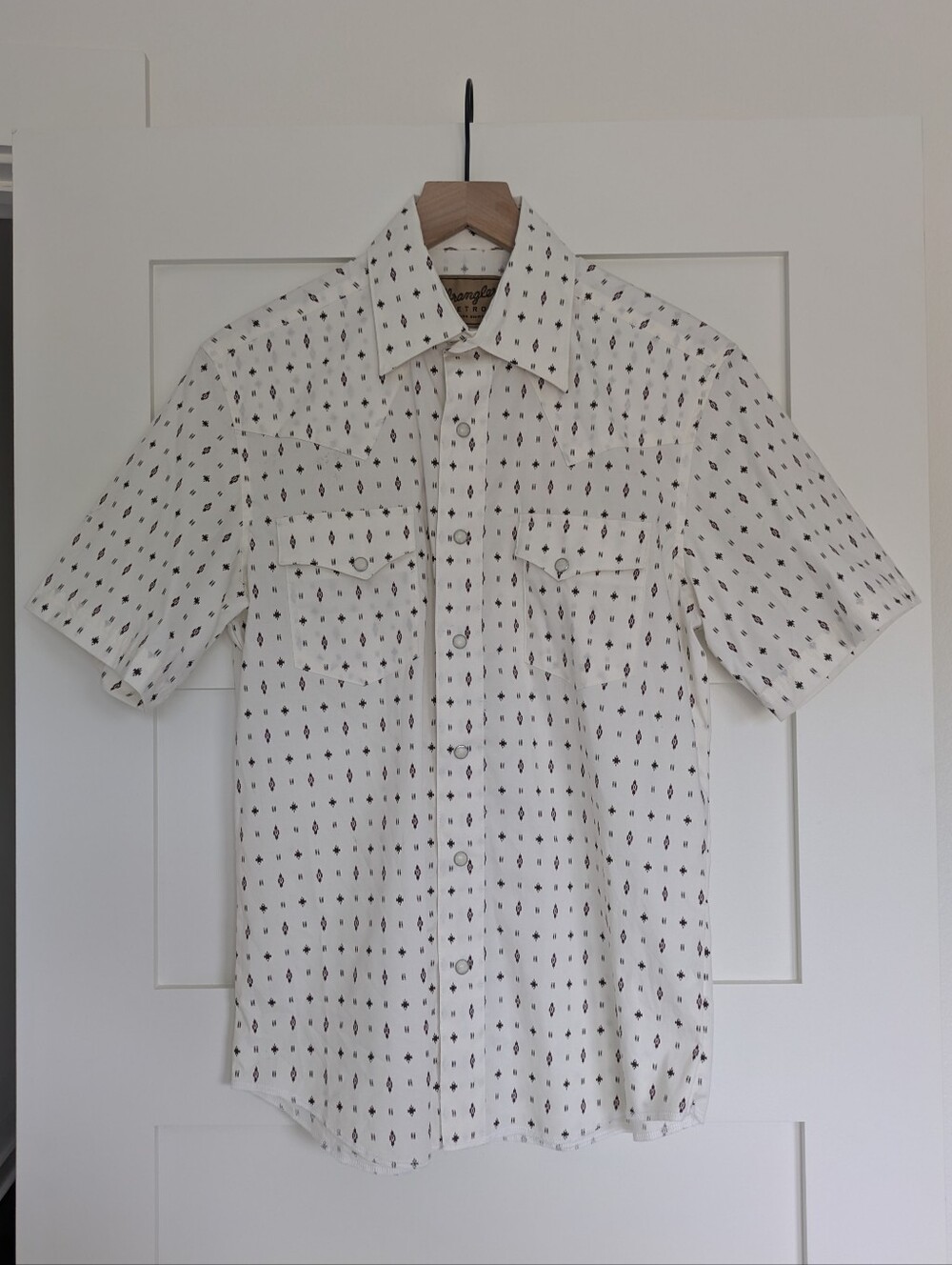 Men's Wrangler Retro Short Sleeve Pearl Snap Shirt, Size Small